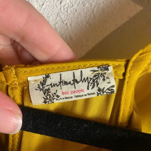 Free People Intimately Free Size Small Want Your Love Slip Dress Mustard Yellow - Picture 9 of 9